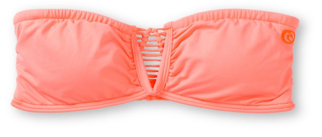 Rip Curl Safari Sun Neon Coral Bandeau Bikini Top