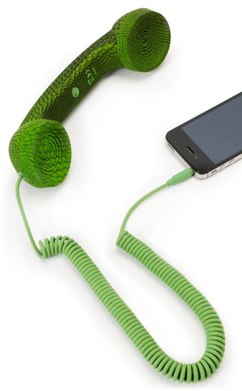 Native Union POP Green Snake Print Retro Phone Handset