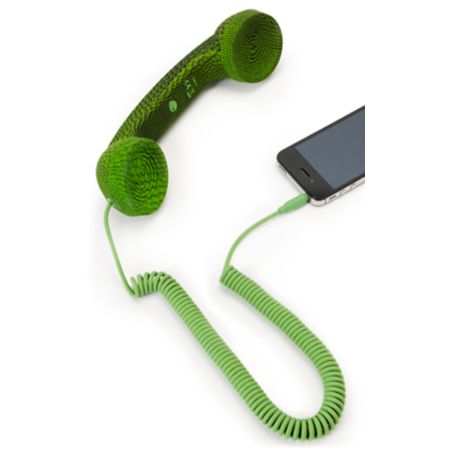 Native Union POP Green Snake Print Retro Phone Handset