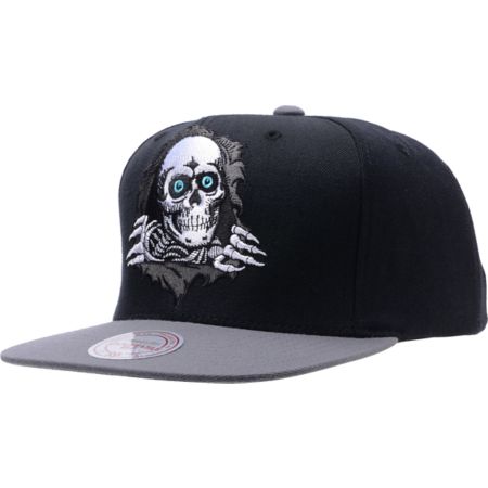 Powell x Mitchell And Ness Ripper Black Snapback Hat