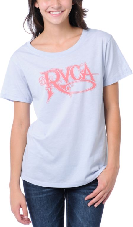 RVCA Girls Roaring 20s Light Blue Tee Shirt