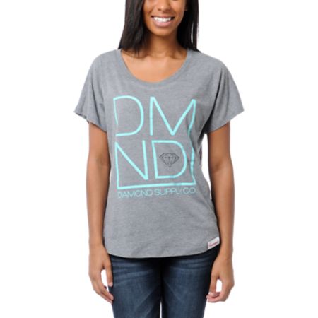 Diamond Supply Girls DMND Grey Tee Shirt