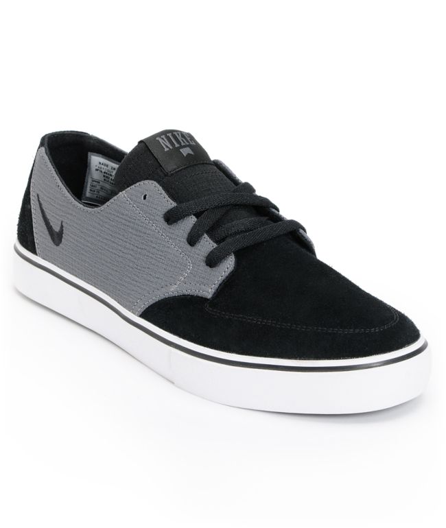 Nike Braata LR Black & Dark Grey Suede & Rip Stop Skate Shoe