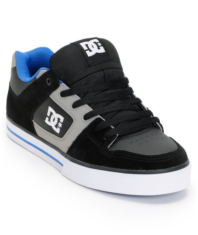 DC Pure Black, Grey & Blue Skate Shoe