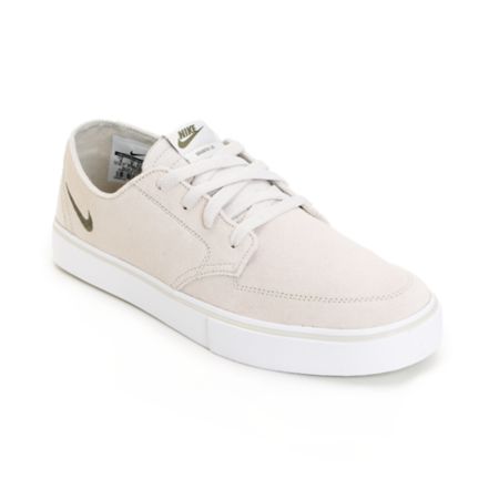 Nike Braata LR Light Bone & Medium Olive & White Skate Shoe