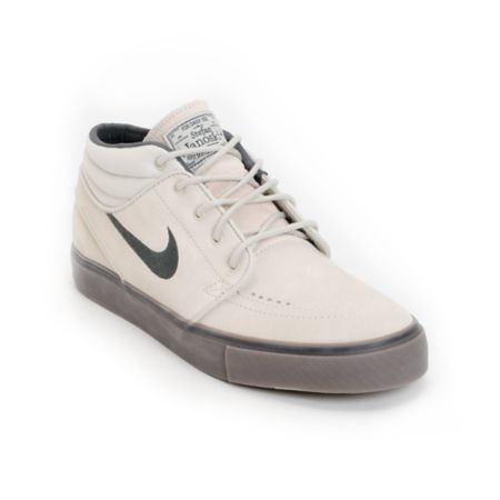Nike SB Zoom Stefan Janoski Mid Light Bone & Dark Brown Suede Shoe