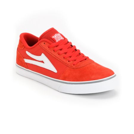 Lakai Manchester Select Red & White Suede Skate Shoe