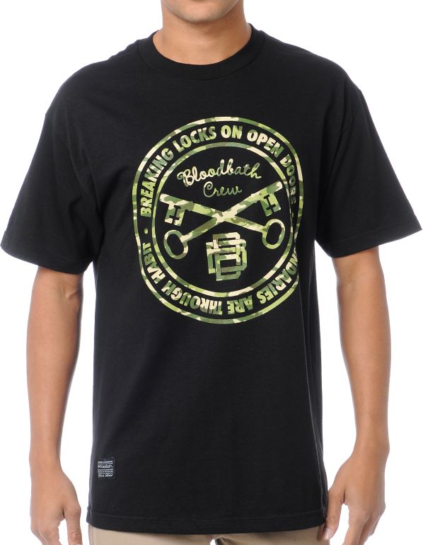 Bloodbath Camo Seal Black Tee Shirt