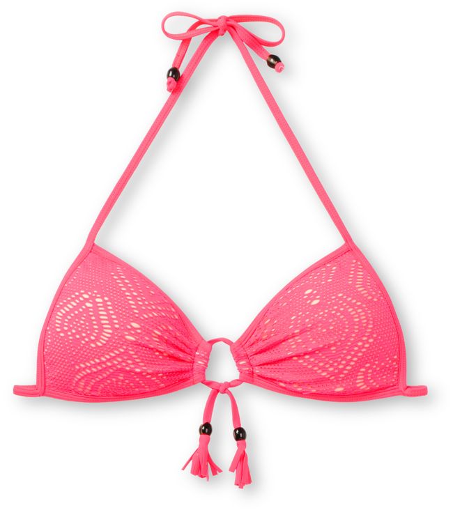 Empyre Girls Paradise Neon Red Crochet Molded Cup Bikini Top