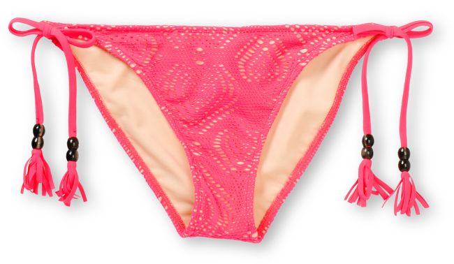 Empyre Girls Bondi Neon Red Crochet Side Tie Bikini Bottom