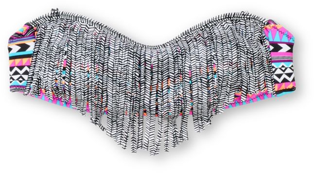 Empyre Girls Tribal Lines Fringe Bandeau Bikini Top