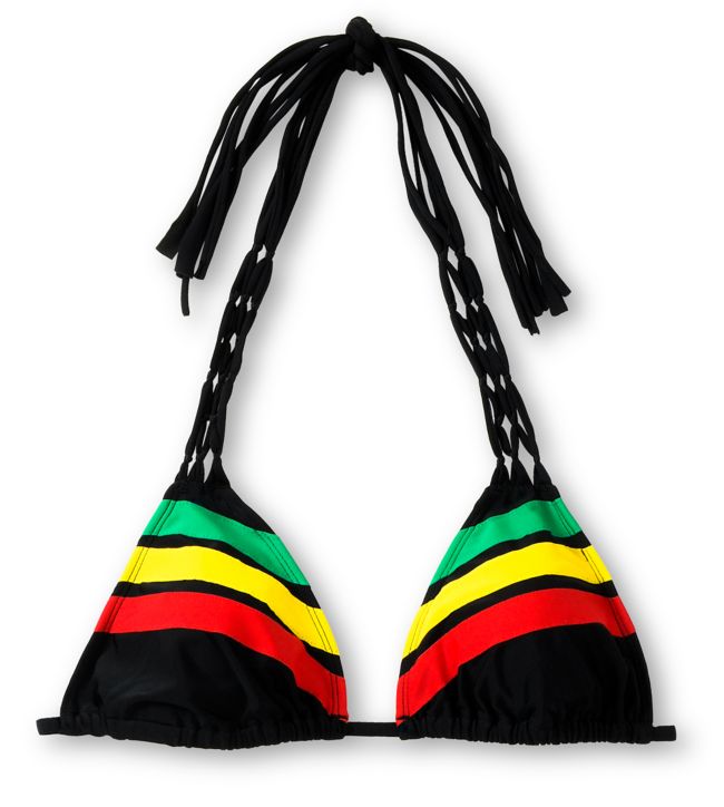 Empyre Girls Oasis Lattice Rasta Triangle Bikini Top
