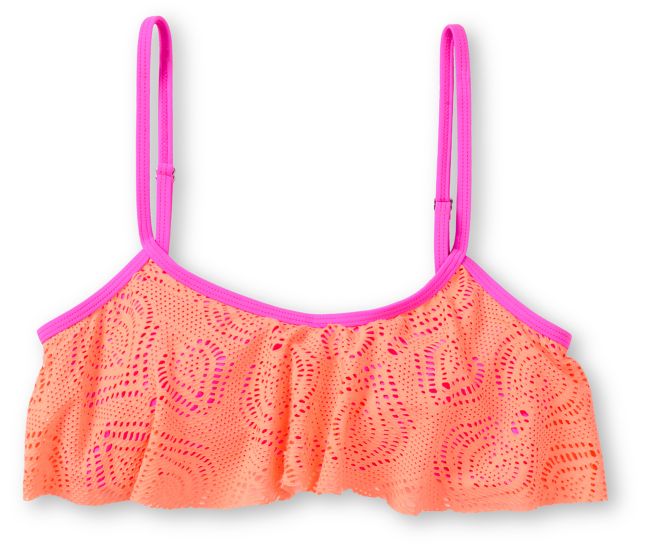 Empyre Girls Venice Orange Crochet Flounce Bikini Top