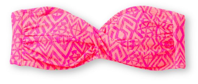 Empyre Girls Coral & Fuchsia Tribal Twist Bandeau Bikini Top