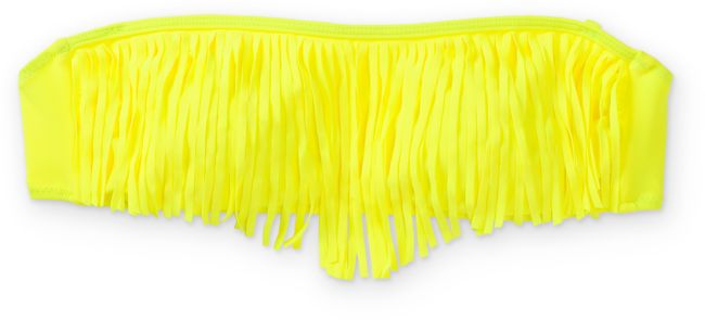Empyre Girls Lanzarote Neon Yellow Fringe Bandeau Bikini Top