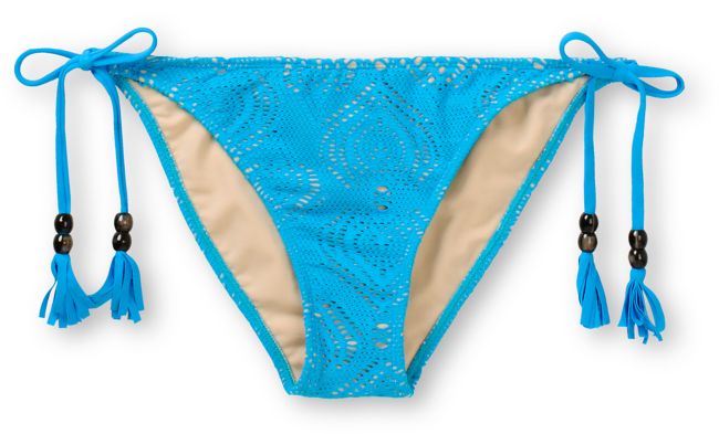 Empyre Girls Bondi Neon Blue Crochet Side Tie Bikini Bottom