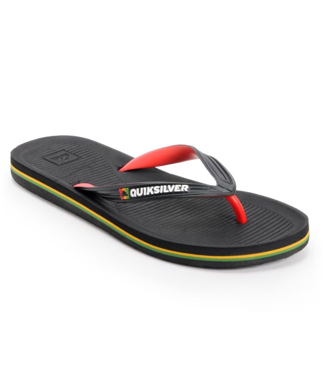 Quiksilver Haleiwa Black & Rasta Sandals