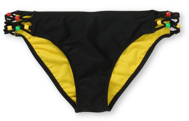 Empyre Girls Maldives Black & Rasta Tab Side Bikini Bottom