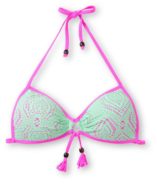 Empyre Girls Paradise Neon Mint Crochet Molded Cup Bikini Top