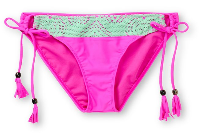 Empyre Girls Oslo Neon Mint Crochet Tunnel Tie Bikini Bottom