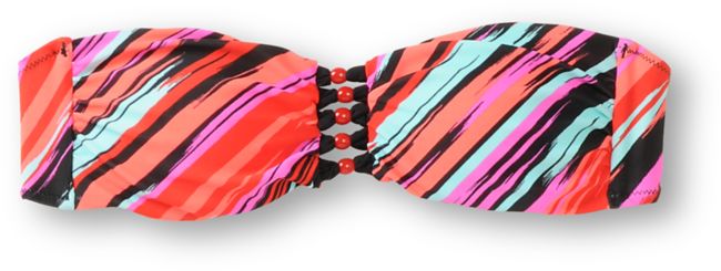 Empyre Girls Sunset Painted Stripe Bandeau Bikini Top
