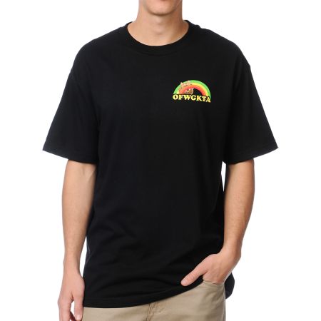 Odd Future Rainbow Cat Black Tee Shirt