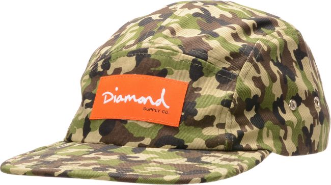 Diamond Supply OG Script Camo 5 Panel Hat