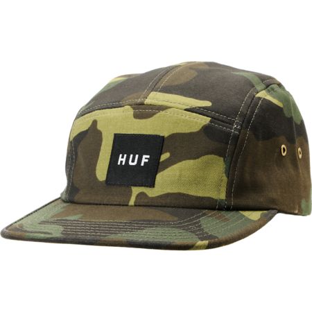 Huf Woodland Camo Box Logo 5 Panel Hat