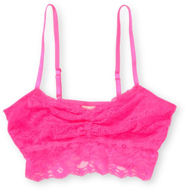 Trillium Neon Pink Lace Bralette