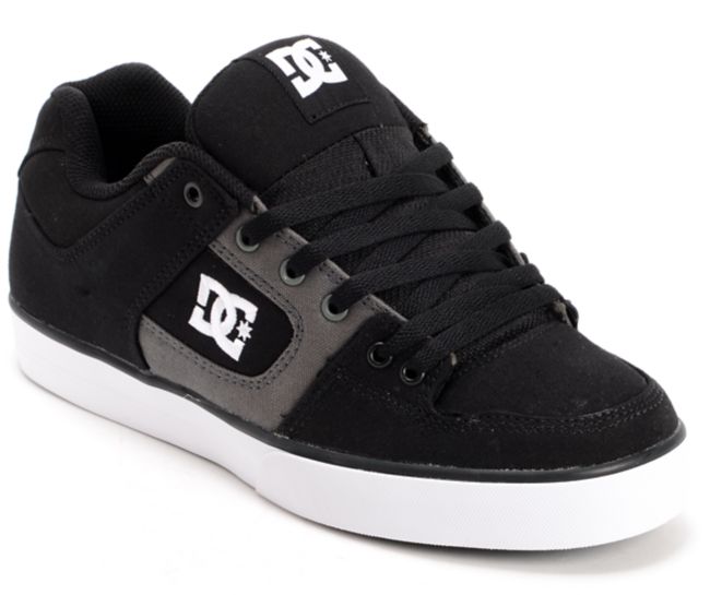 DC Pure TX Black & Dark Shadow Canvas Skate Shoe