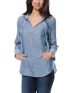 Empyre Girls Alta Chambray Indigo Hooded Shirt