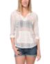 Empyre Girls Austin Stripe Natural Crochet Poncho