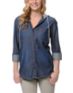 Empyre Girls Salinas Slub Hooded Denim Shirt
