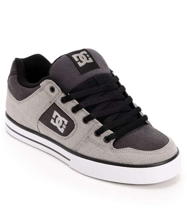 DC Pure TX Grey Plaid Skate Shoe
