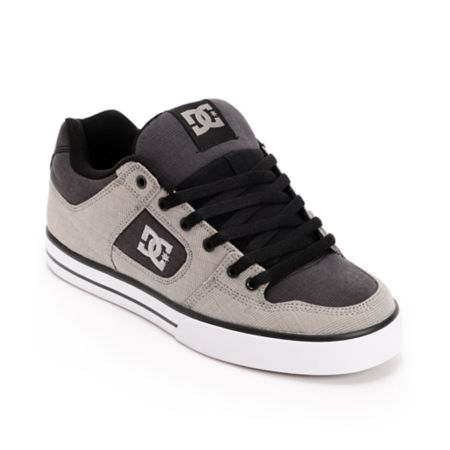 DC Pure TX Grey Plaid Skate Shoe