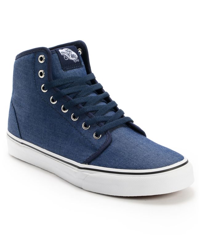 Vans 106 Hi Chambray Navy Skate Shoe