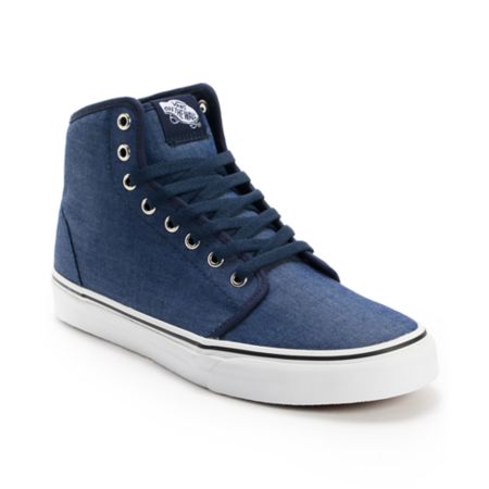 Vans 106 Hi Chambray Navy Skate Shoe