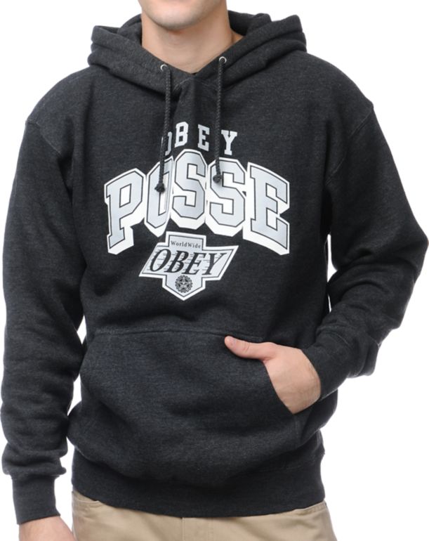 Obey Los Reyes Charcoal Pullover Hoodie