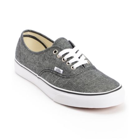 Vans Authentic Black Chambray Shoe