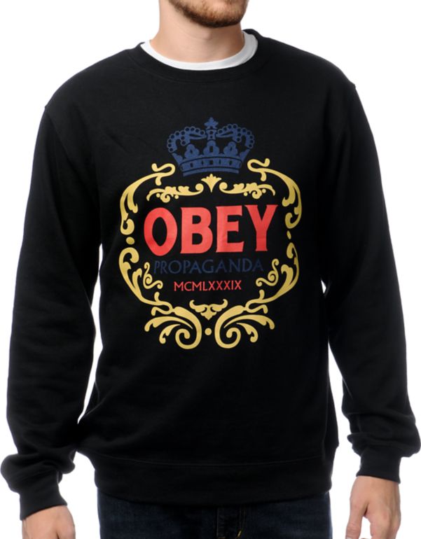 Obey Hi-Class Black Crew Neck Sweatshirt