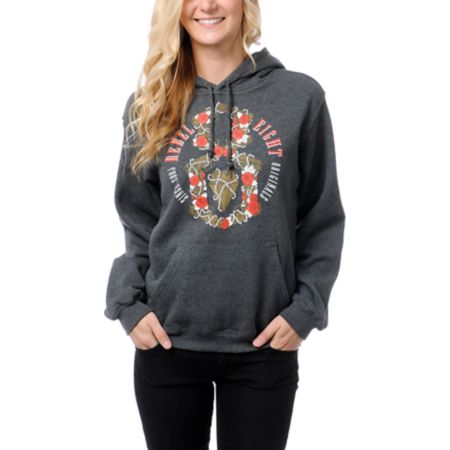REBEL8 Girls Live Or Let Die Charcoal Pullover Hoodie