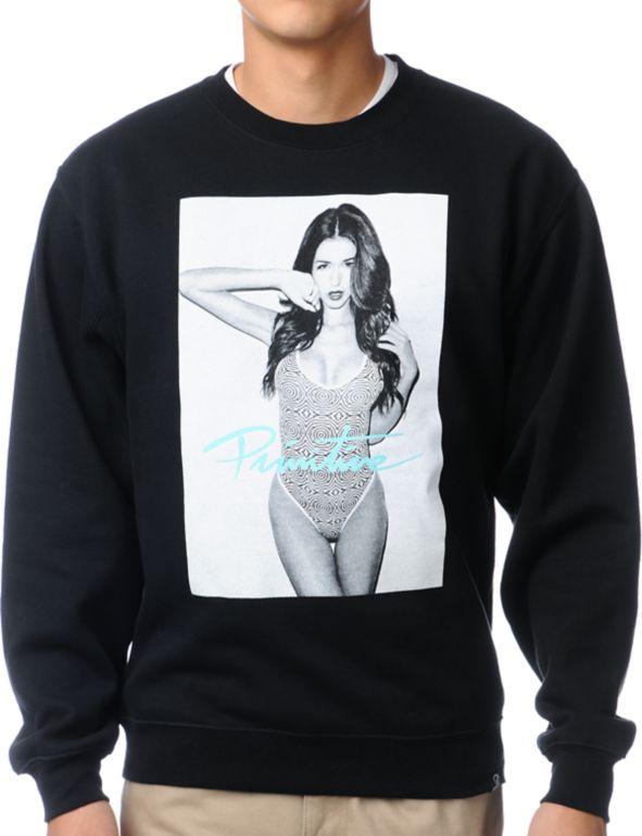 Primitive Ashley Black Crew Neck Sweatshirt