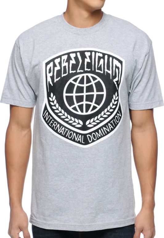 REBEL8 International Heather Grey Tee Shirt