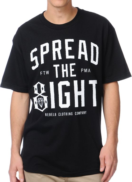 REBEL8 Spread the 8ight Black Tee Shirt