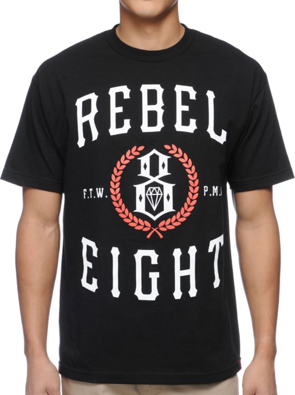 REBEL8 Laural Black Tee Shirt