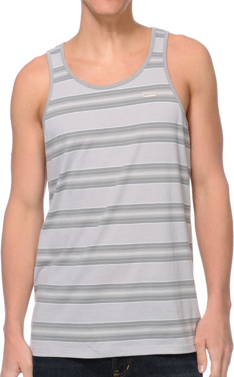 Brixton Sherman Grey Stripe Tank Top