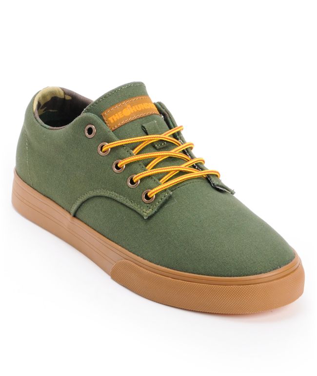 The Hundreds Johnson Low Army Green Canvas Skate Shoe