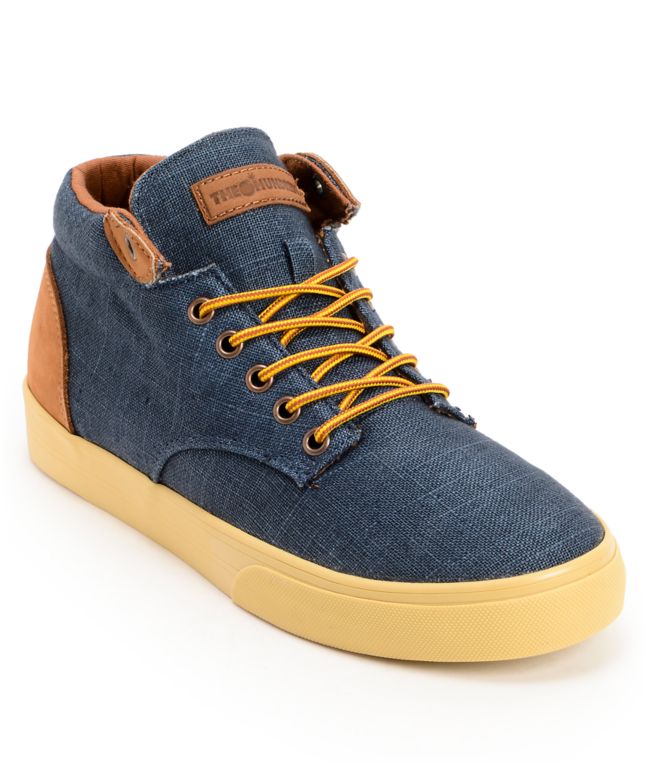 The Hundreds Johnson Mid Navy Linen Skate Shoe