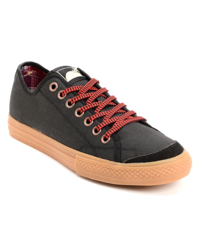 The Hundreds Valenzuela Low Black Waxed Canvas Skate Shoe
