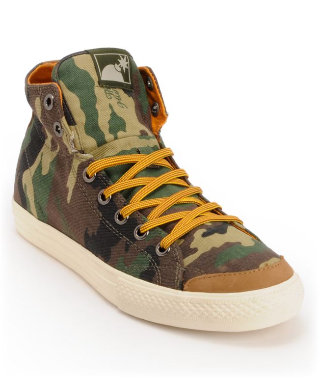 The Hundreds Valenzuela High Camo Print Canvas Skate Shoe